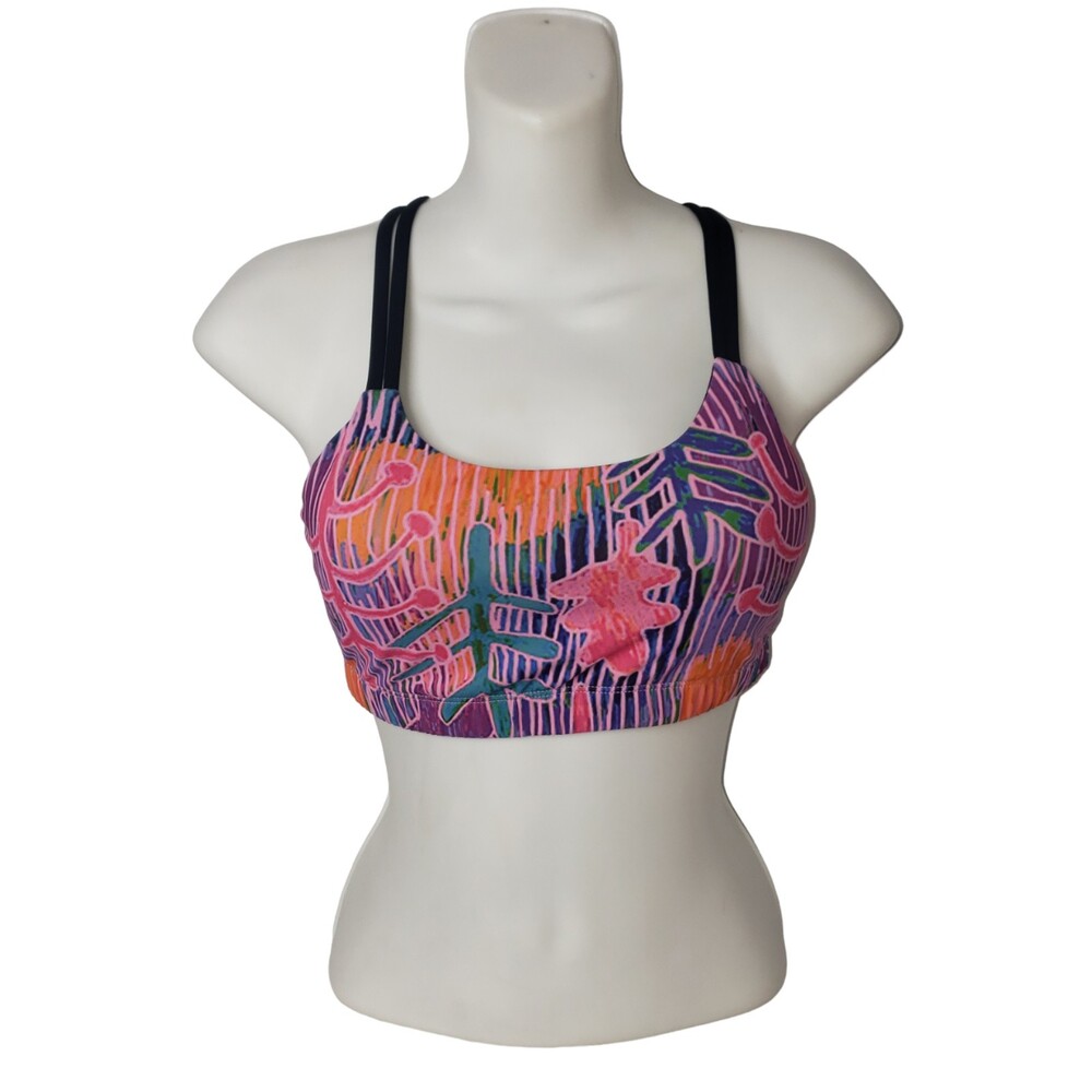 NORTH STAR Abstract Print Strappy Back Swimsuit Top Girl's Size Large